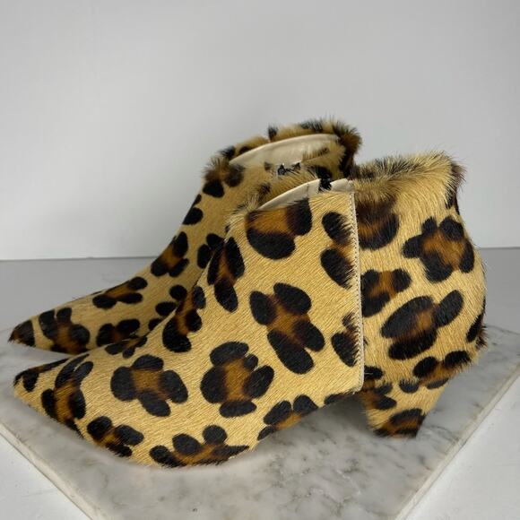 Butter Italy Ankle Boots Weston Leopard Print Calf Hair Heeled Bootie US 6 $575 - Picture 4 of 10